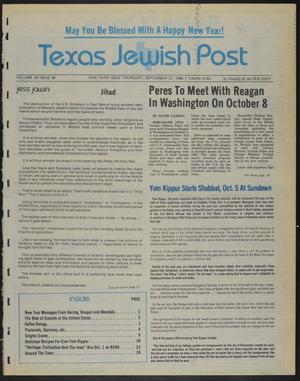Texas Jewish Post (Fort Worth, Tex.), Vol. 38, No. 39, Ed. 1 Thursday, September 27, 1984