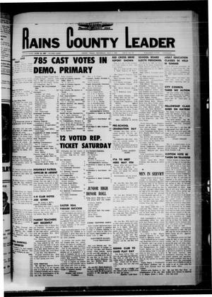 Rains County Leader (Emory, Tex.), Vol. 80, No. 47, Ed. 1 Thursday, May 9, 1968