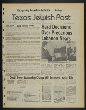 Texas Jewish Post (Fort Worth, Tex.), Vol. 38, No. 7, Ed. 1 Thursday, February 16, 1984