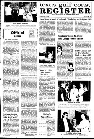 Primary view of object titled 'Texas Gulf Coast Register (Corpus Christi, Tex.), Vol. 3, No. 14, Ed. 1 Friday, July 19, 1968'.