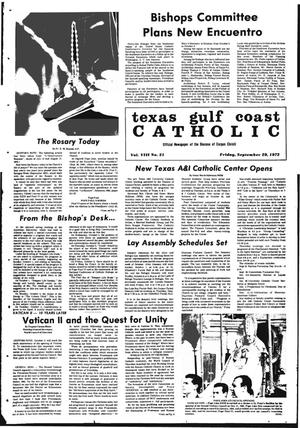 Primary view of object titled 'Texas Gulf Coast Catholic (Corpus Christi, Tex.), Vol. 3, No. 21, Ed. 1 Friday, September 29, 1972'.