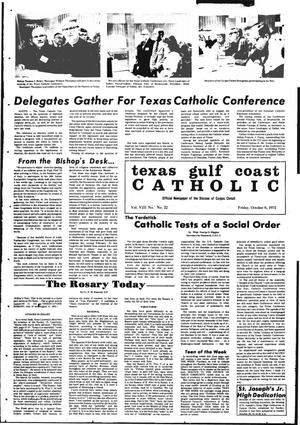 Primary view of object titled 'Texas Gulf Coast Catholic (Corpus Christi, Tex.), Vol. 3, No. 22, Ed. 1 Friday, October 6, 1972'.