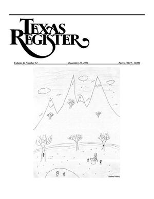 Primary view of object titled 'Texas Register, Volume 41, Number 52, Pages 10019-10486, December 23, 2016'.