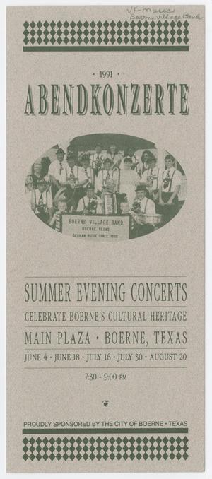 [Flyer for Abendkonzerte, Summer 1991]