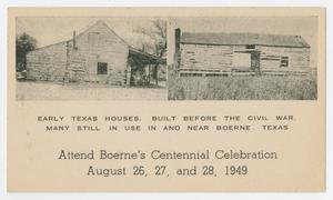 Primary view of object titled '[Postcard of Texas Pre-Civil War Houses in Boerne, Texas]'.