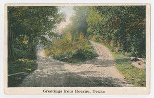 [Postcard of Forked Road in Boerne, Texas]
