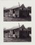 Photograph: [Photograph of Small Stone Shack with Tin Roof, Two Copies]