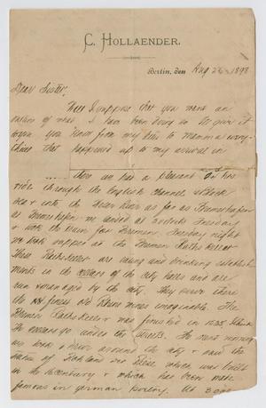 [Letter from Daniel Webster Kempner to his sister, August 26, 1898]
