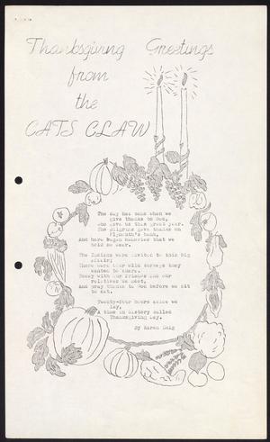 The Cats Claw (Archer City, Tex.), Vol. 30, No. 5, Ed. 1 Wednesday, November 24, 1971