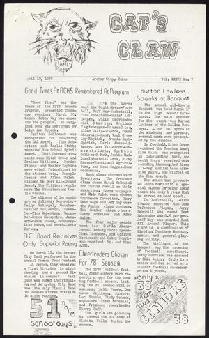 Cat's Claw (Archer City, Tex.), Vol. 36, No. 7, Ed. 1 Monday, April 10, 1978