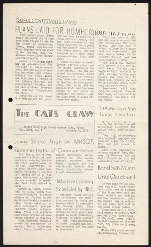 The Cats Claw (Archer City, Tex.), Vol. 31, No. 2, Ed. 1 Friday, October 6, 1972