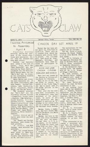 Primary view of object titled 'Cat's Claw (Archer City, Tex.), Vol. 21, No. 12, Ed. 1 Friday, April 5, 1963'.