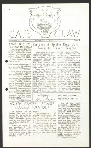 Cat's Claw (Archer City, Tex.), Vol. 19, No. 6, Ed. 1 Wednesday, December 21, 1960