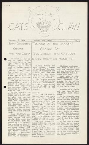 Cats Claw (Archer City, Tex.), Vol. 22, No. 4, Ed. 1 Friday, November 8, 1963