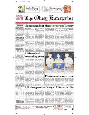 The Olney Enterprise (Olney, Tex.), Vol. 105, No. 40, Ed. 1 Thursday, December 5, 2013