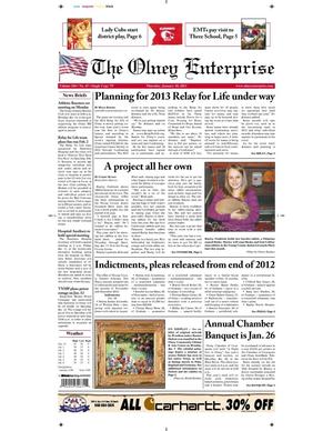 Primary view of object titled 'The Olney Enterprise (Olney, Tex.), Vol. 104, No. 45, Ed. 1 Thursday, January 10, 2013'.