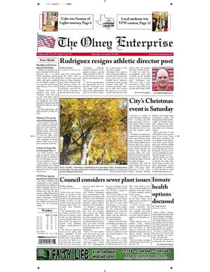 Primary view of object titled 'The Olney Enterprise (Olney, Tex.), Vol. 104, No. 39, Ed. 1 Thursday, November 29, 2012'.