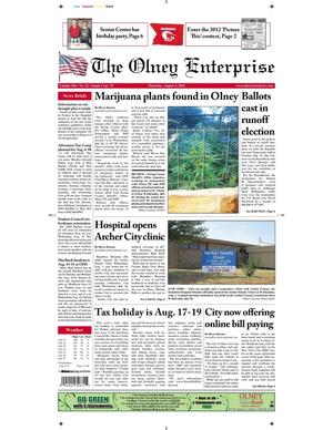 Primary view of object titled 'The Olney Enterprise (Olney, Tex.), Vol. 104, No. 22, Ed. 1 Thursday, August 2, 2012'.