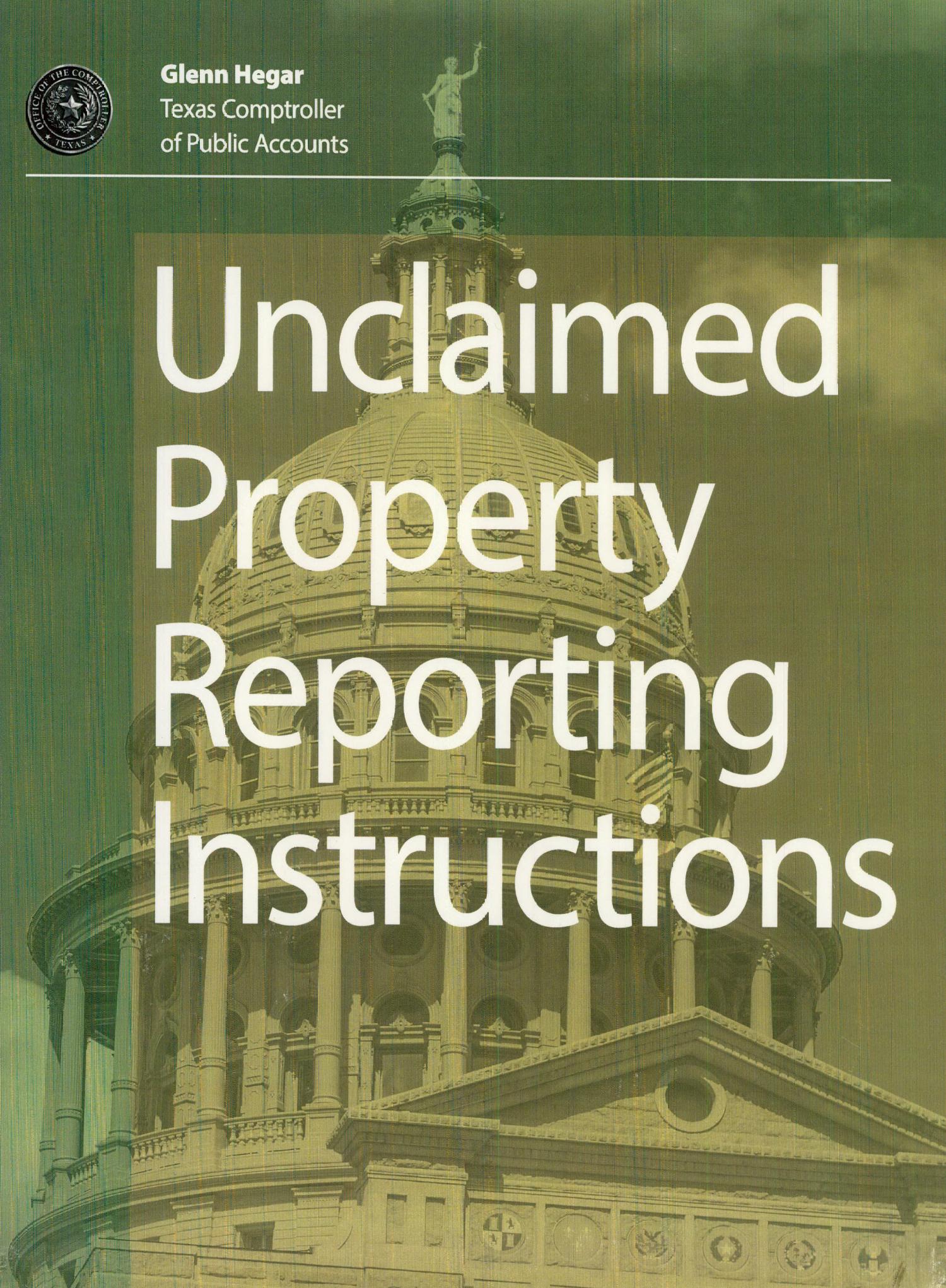 Unclaimed Property Reporting Instructions The Portal to Texas History