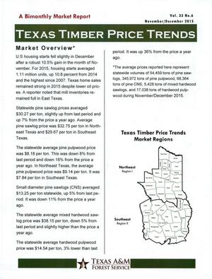 Primary view of object titled 'Texas Timber Price Trends, Volume 33, Number 6, November/December 2015'.