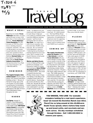 Primary view of object titled 'Texas Travel Log, May 1994'.