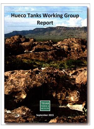 Primary view of object titled 'Hueco Tanks Working Group Report'.