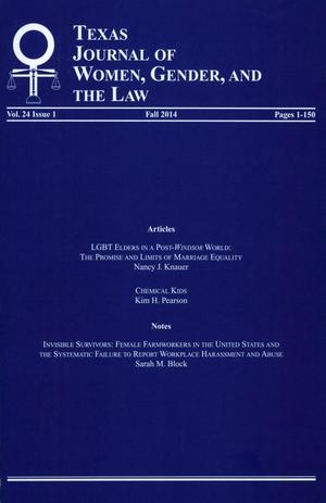 Texas Journal of Women, Gender, and the Law, Volume 24, Number 1, Fall 2014