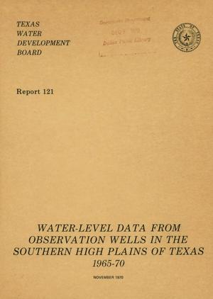 Water-Level Data from Observation Wells in the Southern High Plains of Texas 1965-70