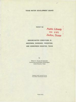 Primary view of object titled 'Ground-Water Conditions on Anderson, Cherokee, Freestone, and Henderson Counties, Texas'.