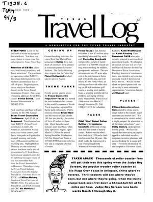 Primary view of object titled 'Texas Travel Log, March 1994'.