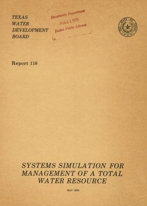Systems Simulation for Management of a Total Water Resource: A Completion Report, Volume 1. Introduction