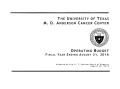 Thumbnail image of item number 3 in: 'University of Texas M. D. Anderson Cancer Center Operating Budget: 2016'.