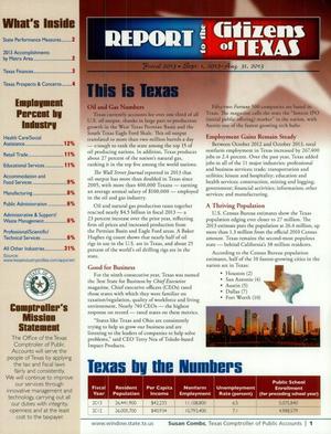 A Report to the Citizens of Texas: 2013