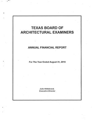 Texas Board of Architectural Examiners Annual Financial Report: 2015
