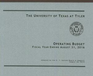 Primary view of object titled 'University of Texas at Tyler Operating Budget: 2016'.