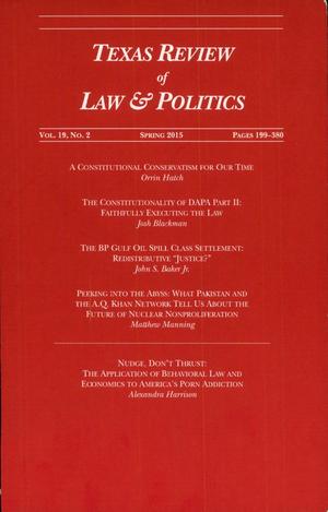 Texas Review of Law & Politics, Volume 19, Number 2, Spring 2015