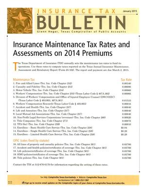 Insurance Tax Bulletin, January 2015
