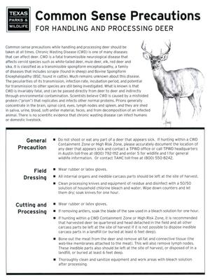 Common Sense Precautions for Handling and Processing Deer
