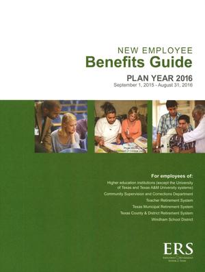 Primary view of object titled 'New Employee Benefits Guide: Plan Year 2016, Higher Education Institutions'.