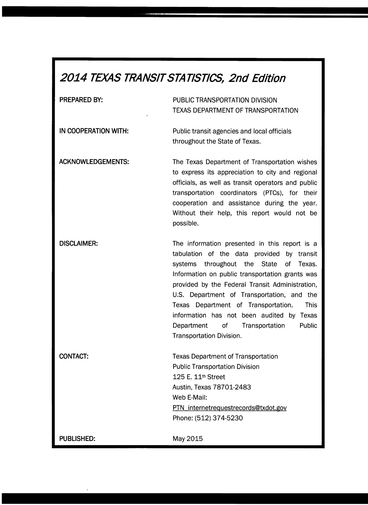 Texas Transit Statistics: 2014
                                                
                                                    Inside Front Cover
                                                