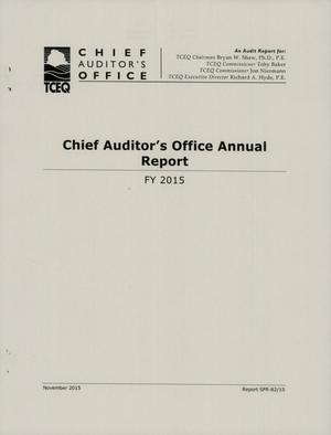Texas Commission on Environmental Quality Chief Auditor's Office Annual Report: 2015