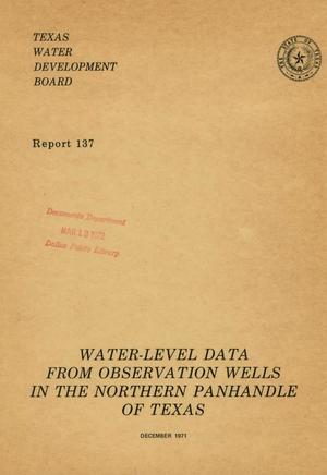 Water-Level Data from Observation Wells in the Northern Panhandle of Texas