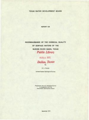 Primary view of object titled 'Reconnaissance of the Chemical Quality of Surface Waters of the Nueces River Basin, Texas'.