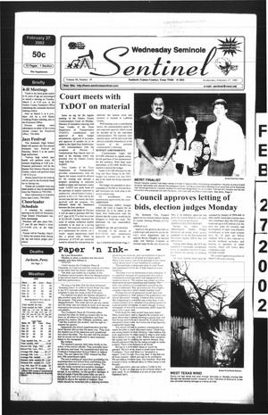 Seminole Sentinel (Seminole, Tex.), Vol. 95, No. 39, Ed. 1 Wednesday, February 27, 2002