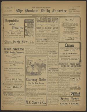 The Bonham Daily Favorite (Bonham, Tex.), Vol. 19, No. 169, Ed. 1 Friday, February 16, 1917