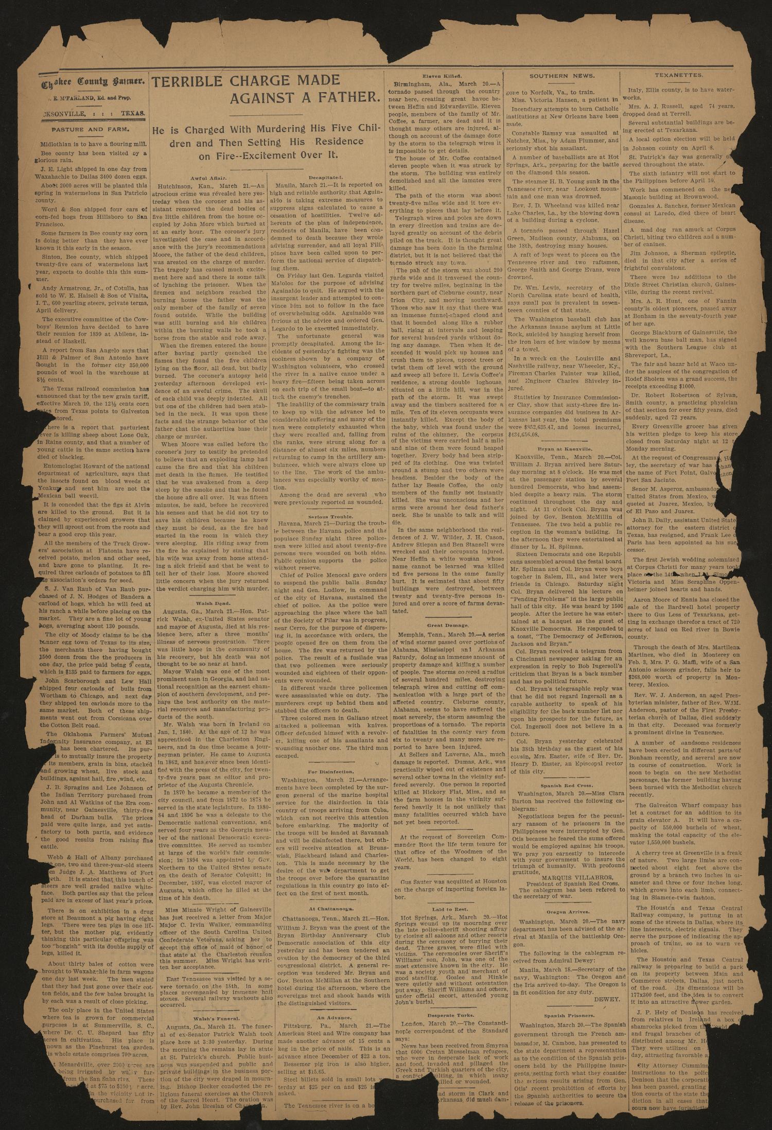 Cherokee County Banner. (Jacksonville, Tex.), Vol. 11, No. 43, Ed. 1 Friday, March 24, 1899
                                                
                                                    [Sequence #]: 2 of 8
                                                