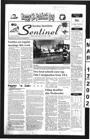 Seminole Sentinel (Seminole, Tex.), Vol. 95, No. 44, Ed. 1 Sunday, March 17, 2002