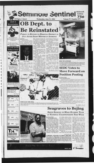 Seminole Sentinel (Seminole, Tex.), Vol. 97, No. 73, Ed. 1 Wednesday, June 21, 2006
