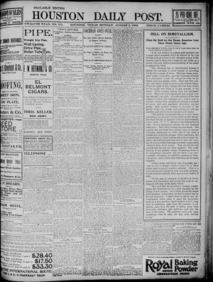 The Houston Daily Post (Houston, Tex.), Vol. TWELFTH YEAR, No. 121, Ed. 1, Monday, August 3, 1896
