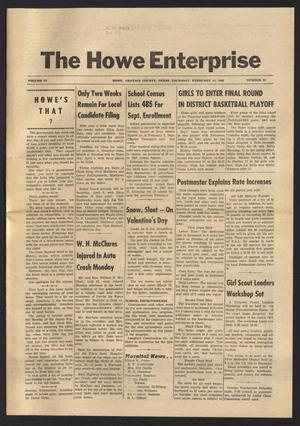Primary view of object titled 'The Howe Enterprise (Howe, Tex.), Vol. 4, No. 32, Ed. 1 Thursday, February 15, 1968'.
